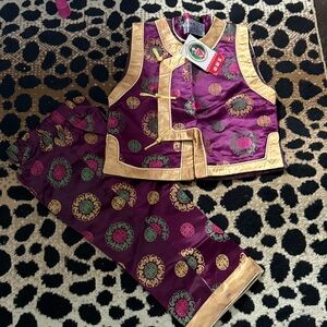 Elegant Kids Purple and Gold Outfit Set